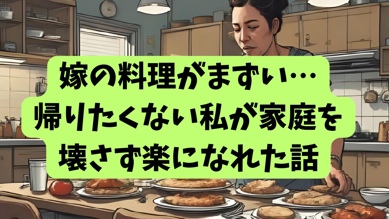 嫁の料理がまずい…帰りたくない私が家庭を壊さず楽になれた話